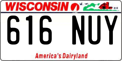 WI license plate 616NUY