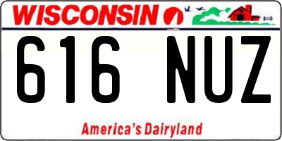 WI license plate 616NUZ