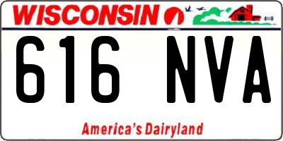 WI license plate 616NVA
