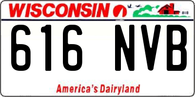 WI license plate 616NVB