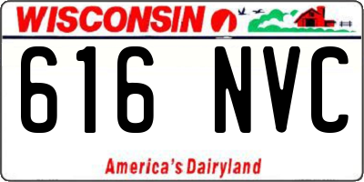 WI license plate 616NVC