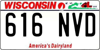 WI license plate 616NVD
