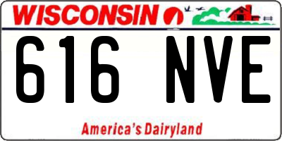 WI license plate 616NVE