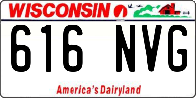 WI license plate 616NVG