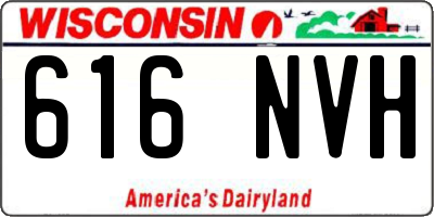 WI license plate 616NVH