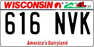 WI license plate 616NVK
