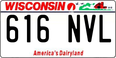 WI license plate 616NVL