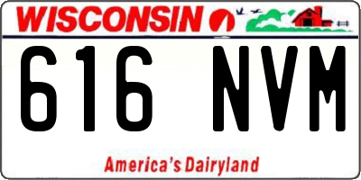 WI license plate 616NVM