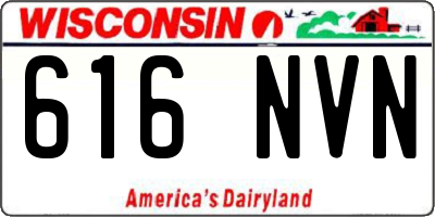 WI license plate 616NVN