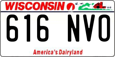 WI license plate 616NVO