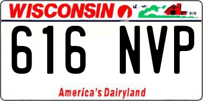 WI license plate 616NVP