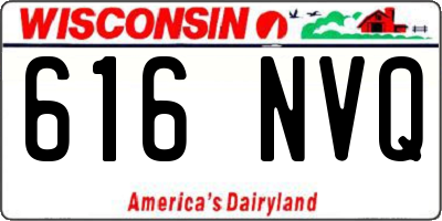 WI license plate 616NVQ