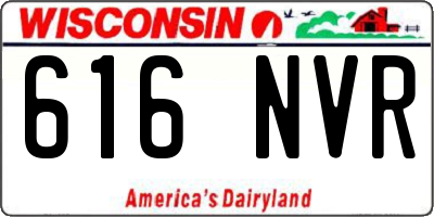 WI license plate 616NVR