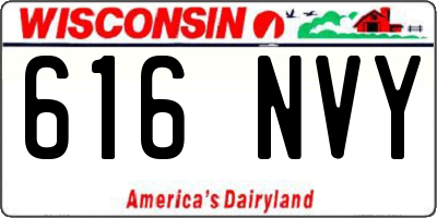 WI license plate 616NVY