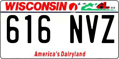 WI license plate 616NVZ