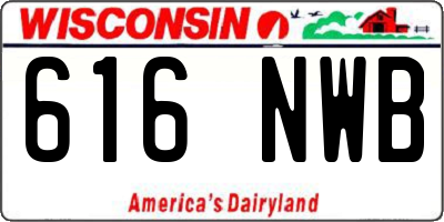 WI license plate 616NWB