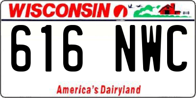 WI license plate 616NWC