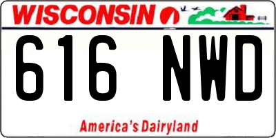 WI license plate 616NWD