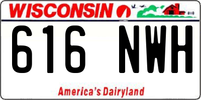 WI license plate 616NWH