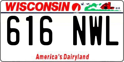 WI license plate 616NWL