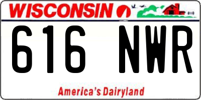 WI license plate 616NWR