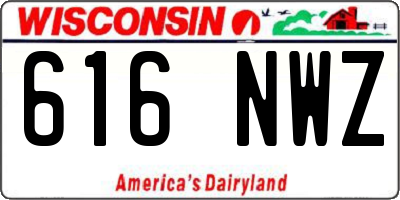 WI license plate 616NWZ