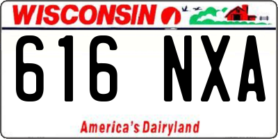 WI license plate 616NXA