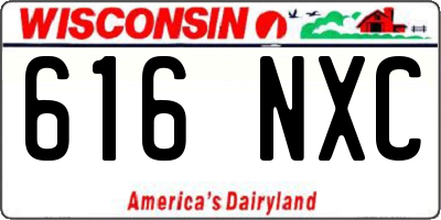 WI license plate 616NXC