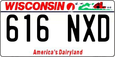 WI license plate 616NXD