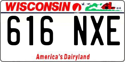 WI license plate 616NXE