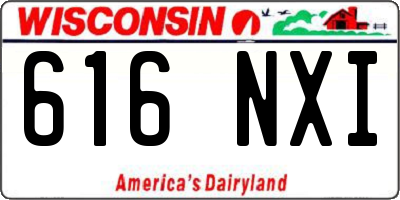 WI license plate 616NXI