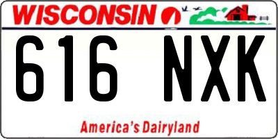 WI license plate 616NXK
