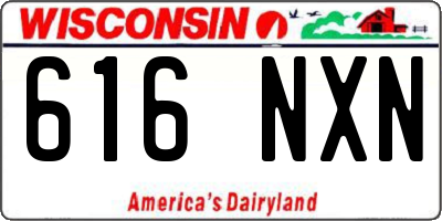 WI license plate 616NXN