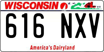 WI license plate 616NXV