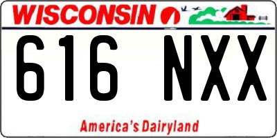 WI license plate 616NXX