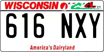 WI license plate 616NXY