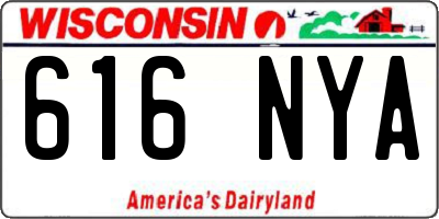 WI license plate 616NYA