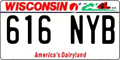 WI license plate 616NYB