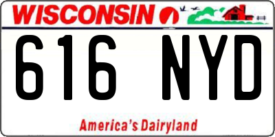 WI license plate 616NYD