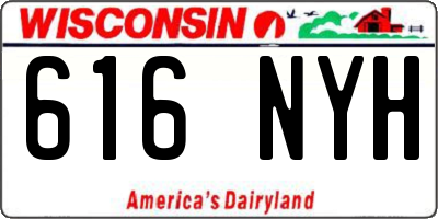 WI license plate 616NYH