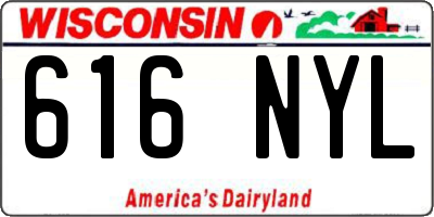 WI license plate 616NYL