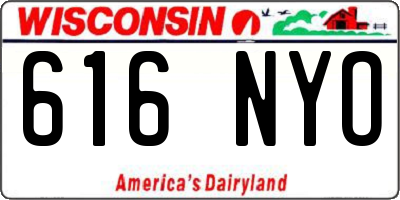 WI license plate 616NYO