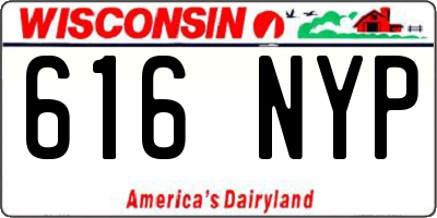 WI license plate 616NYP