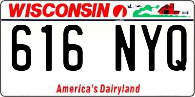 WI license plate 616NYQ