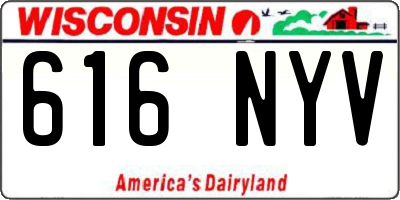 WI license plate 616NYV