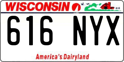WI license plate 616NYX