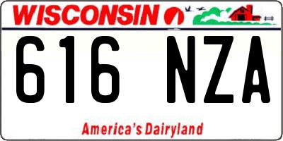 WI license plate 616NZA