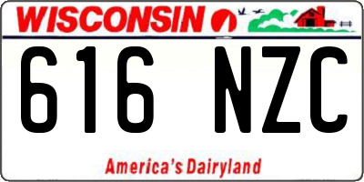 WI license plate 616NZC