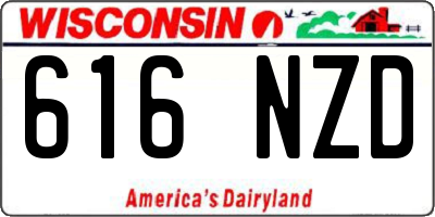 WI license plate 616NZD