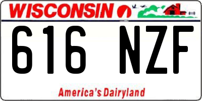 WI license plate 616NZF